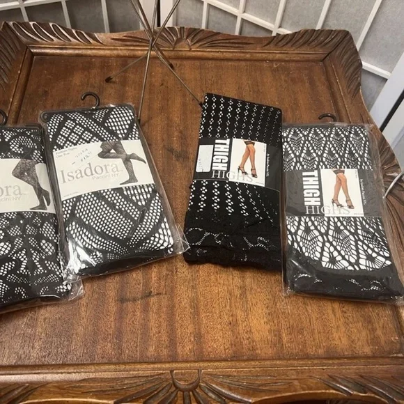 Thigh Highs/Isadora,Woman,Fashion Tights stockings,Black-Gray,one size,$14Each.!
